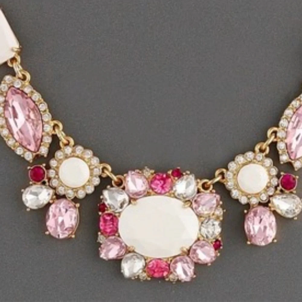 Kate Spade Pink Jeweled Statement Necklace